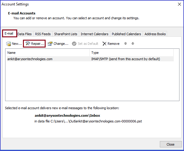 Outlook 2013 not sending emails