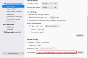 transferring thunderbird emails to a new computer