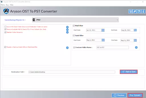 Migrate outlook OST to PST