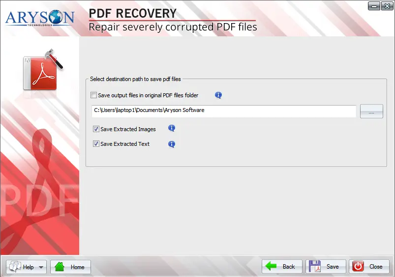 PDF file recovery