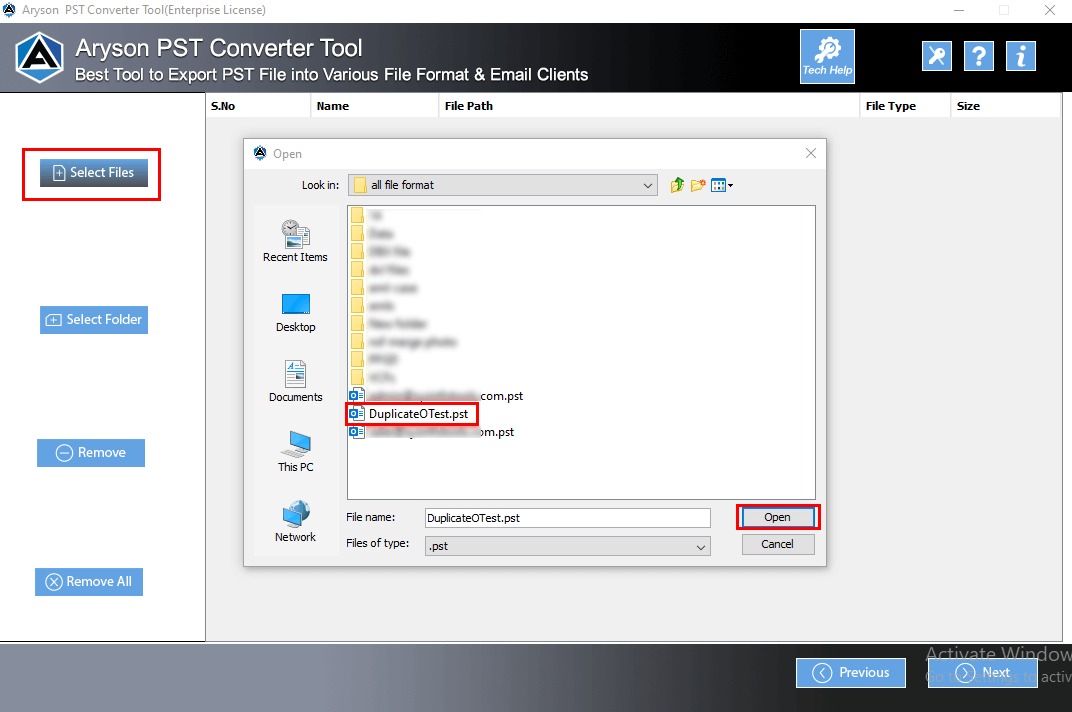 Aryson PST Converter Tool Step 3