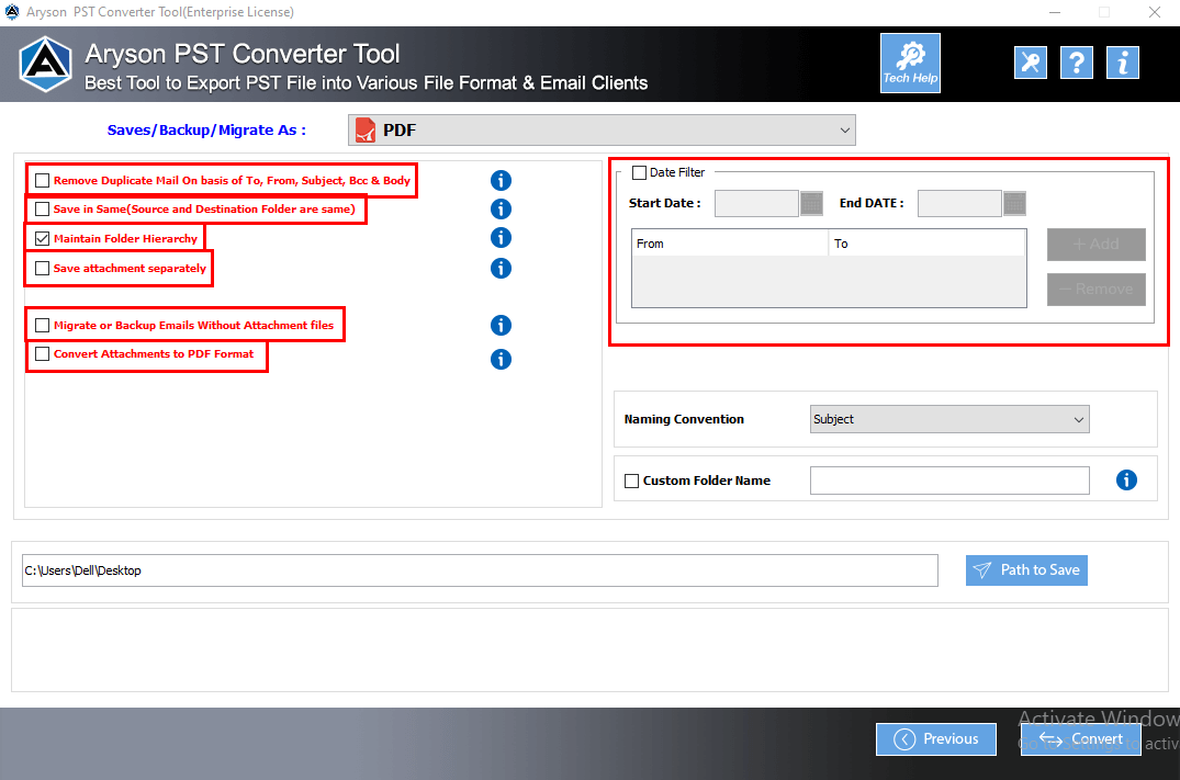 Aryson PST Converter Tool Step 6