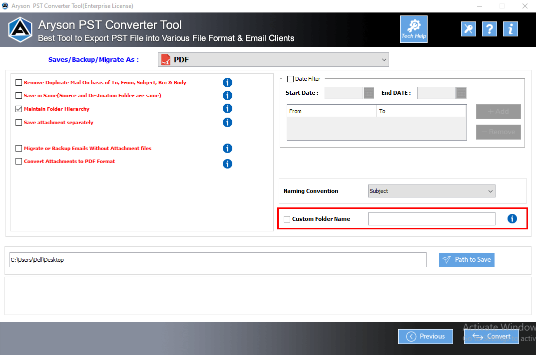 Aryson PST Converter Tool Step 8