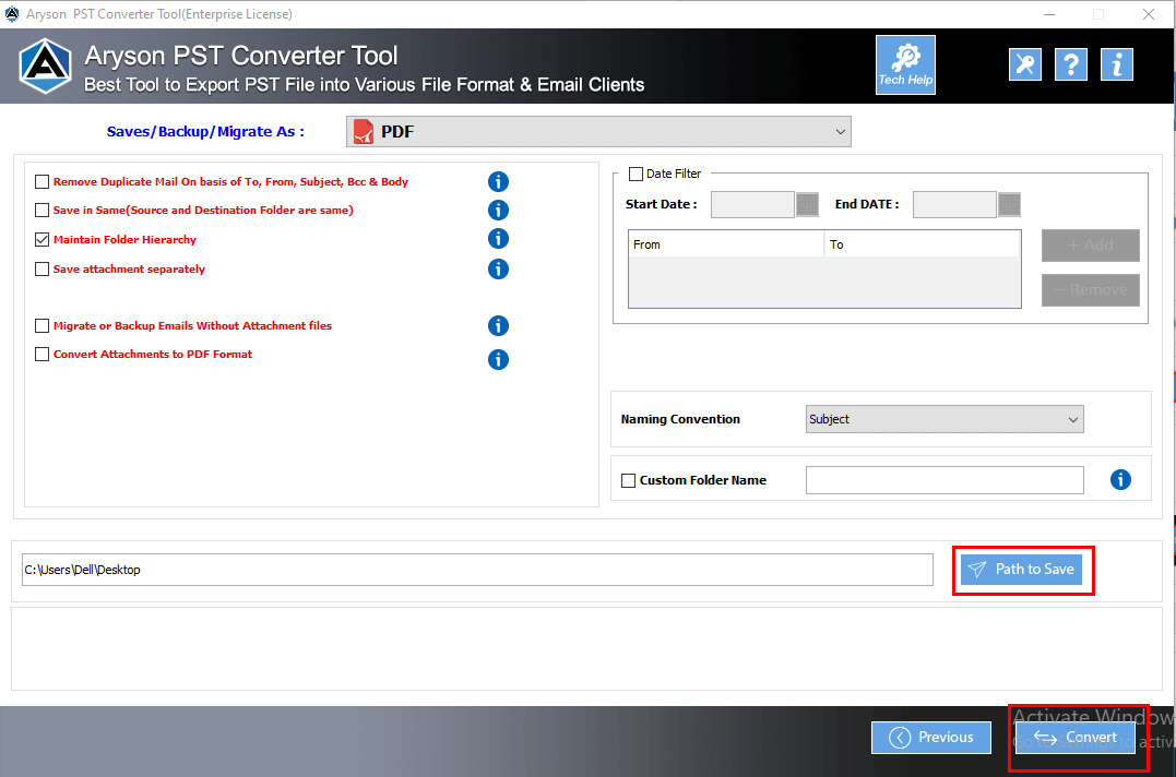 Aryson PST Converter Tool Step 9