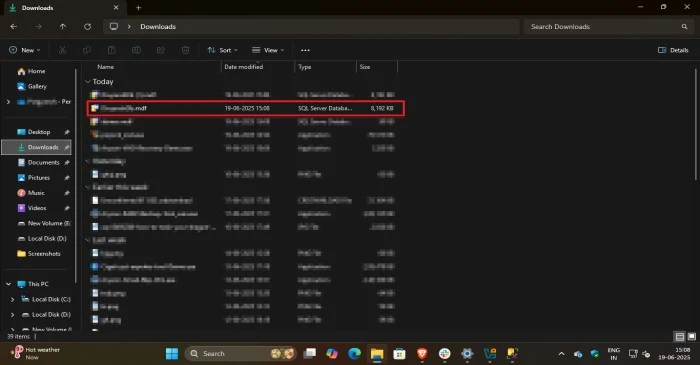 Select LDF and MDF files
