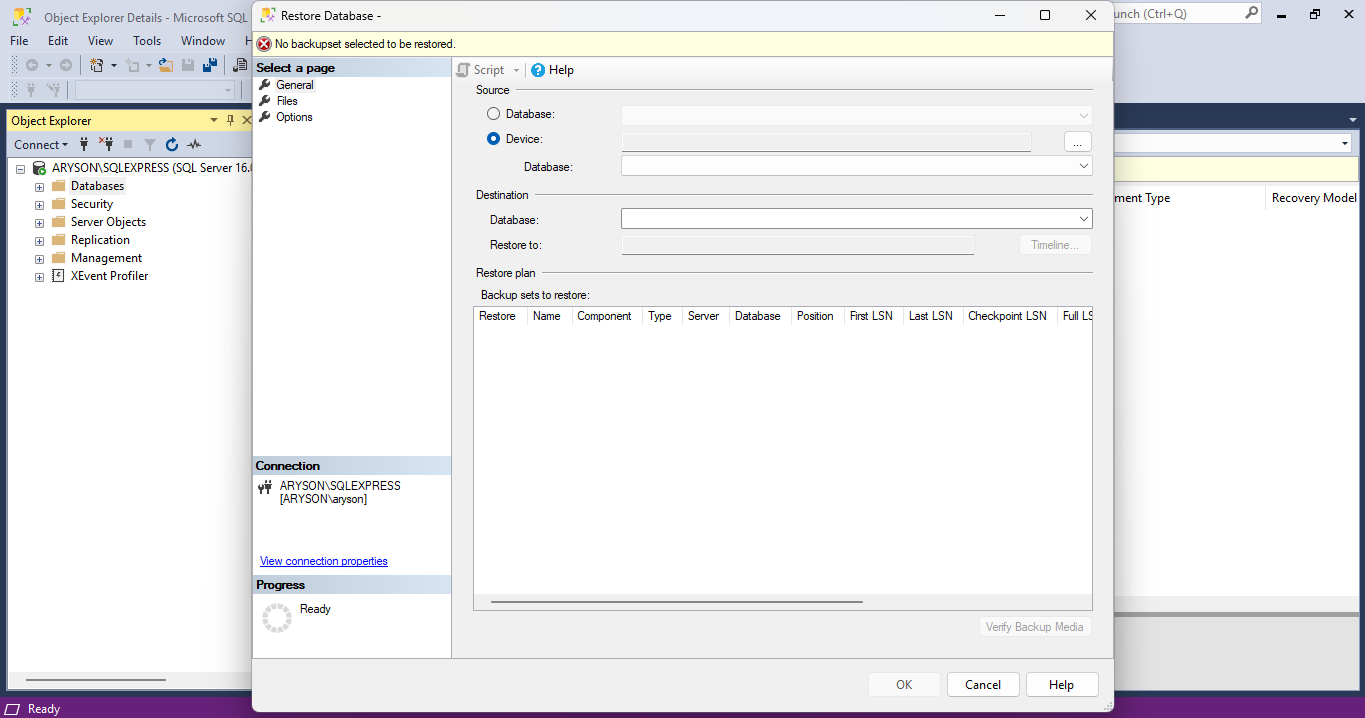 Under the source section, choose the Device option.