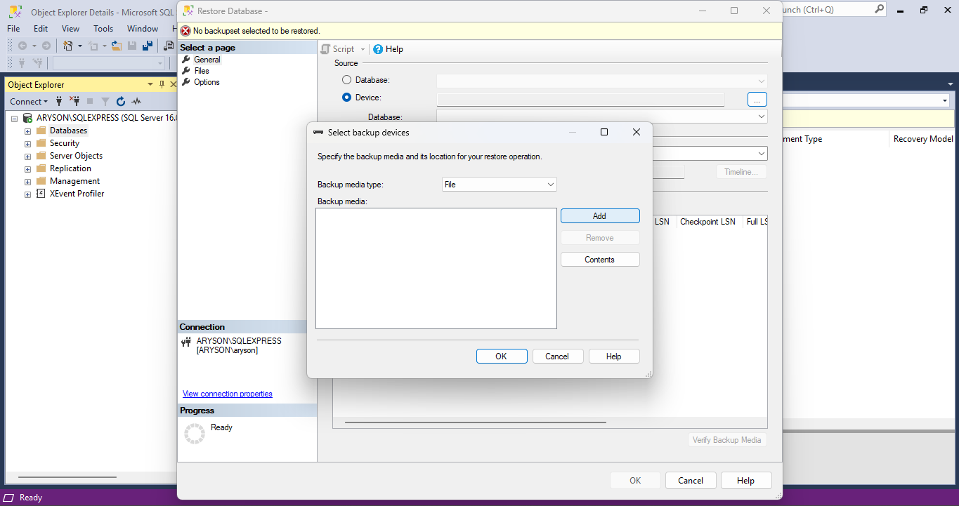 Click on the Add button