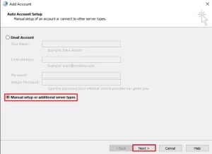 Select Manually configure
