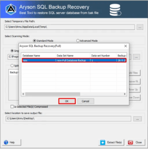click on Open to add a corrupted or damaged SQL 