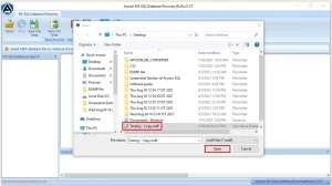 select the corrupted MDF file