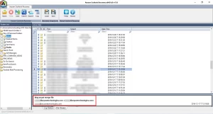 Select the items of the PST file 