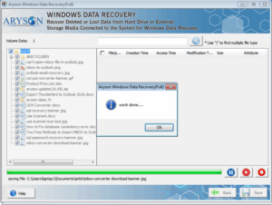  Click OK to complete the recovery proces