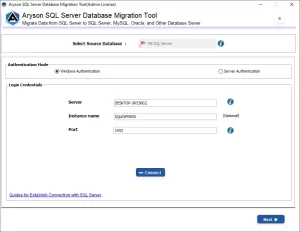 Download Aryson SQL Server Database Migration software 