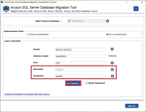 Enter the Username & Password 