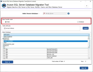 Select the Data Transfer Mode