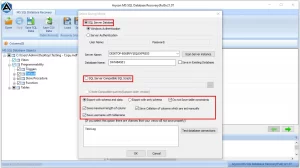 Either SQL Server database or SQL Server-compatible Scripts