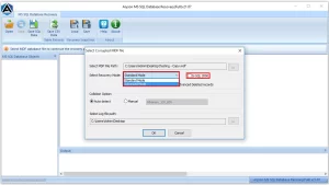 Pick the appropriate recovery mode to scan your database
