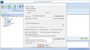 Save the recovered data to a live SQL Server or as SQL script