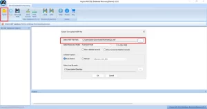 You have to click Open to add the damaged SQL database file